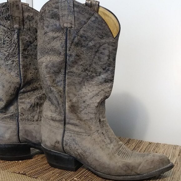 Tony Lama Brown Cowboy Boots Men's Size 8 EE- style 6433 - Picture 2 of 15